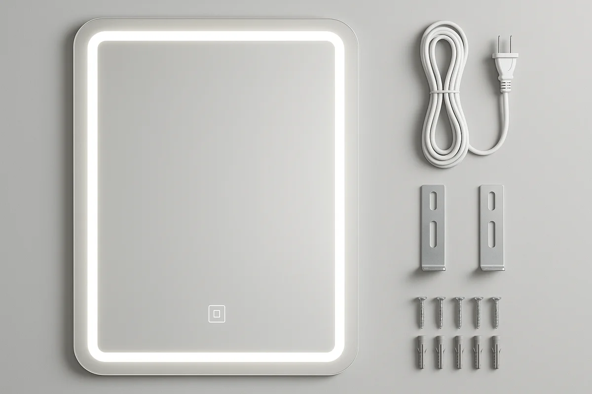 Espelho Banheiro LED 60x80cm – Iluminação Touch Moderno