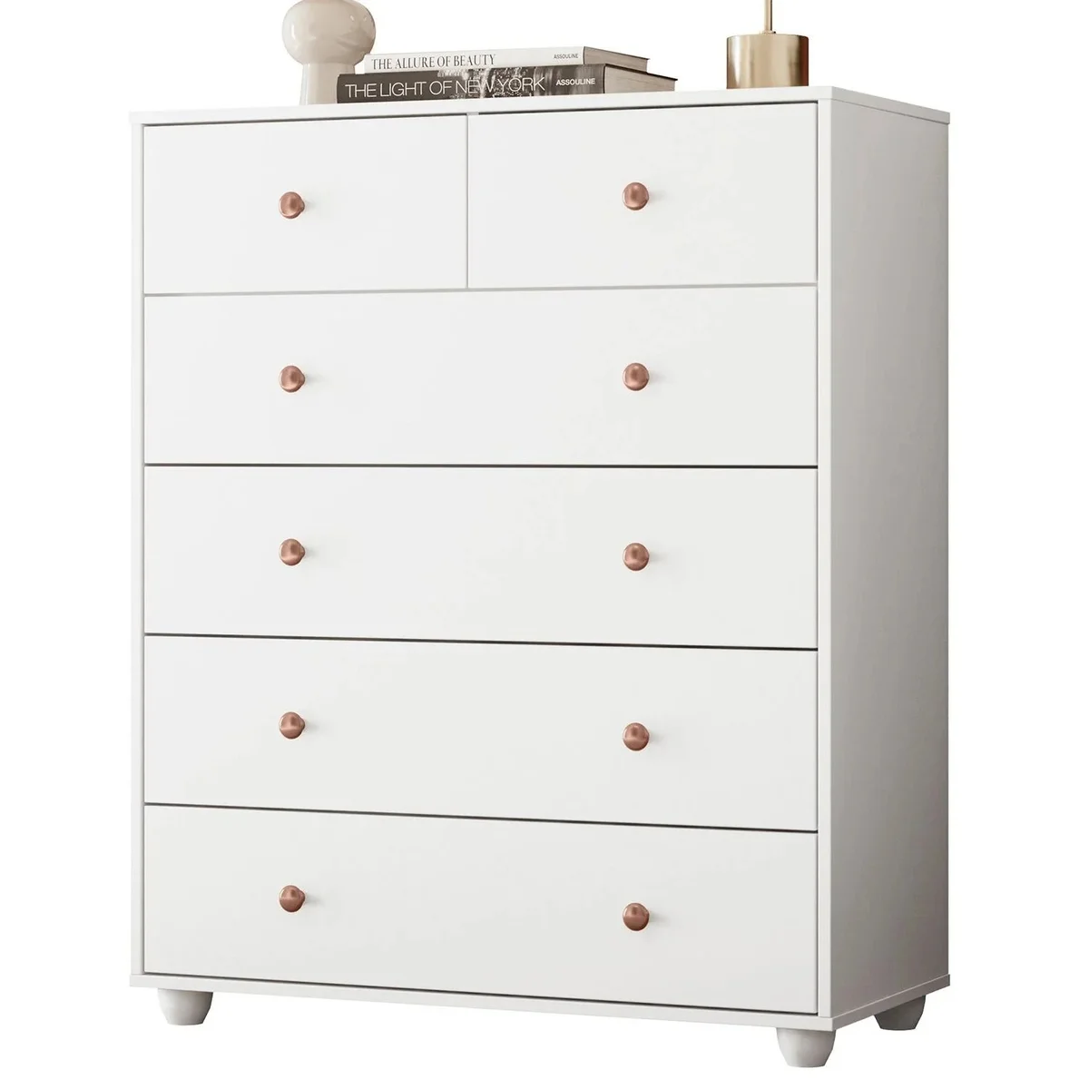 Cômoda 6 Gavetas 90cm Branco Vittoria