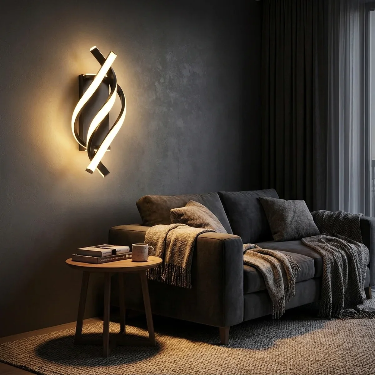 Arandela LED Minimalista Espiral Triplo Lines para Parede 24W Bivolt — vista complementar