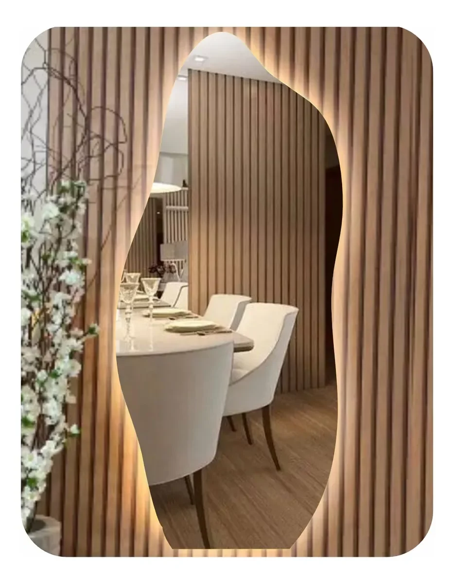 Espelho De Led Orgânico 160x60 Moderno Luxo Decorativo