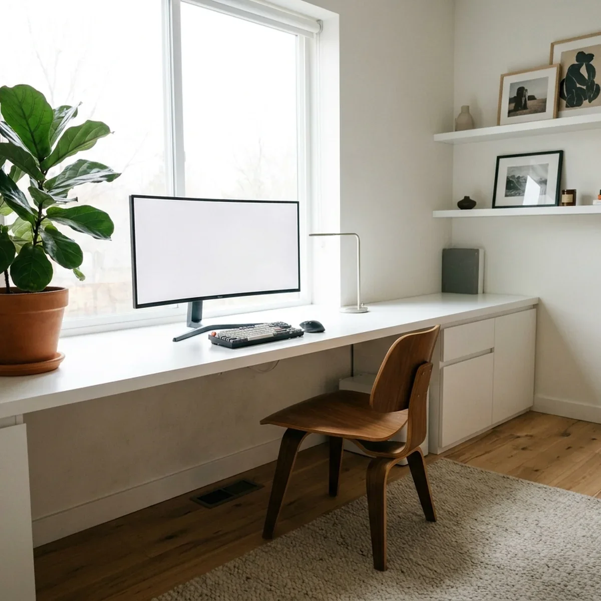 Mesa para Escritório Oring 230cm 6 Gavetas Tampo 40mm Minimalista