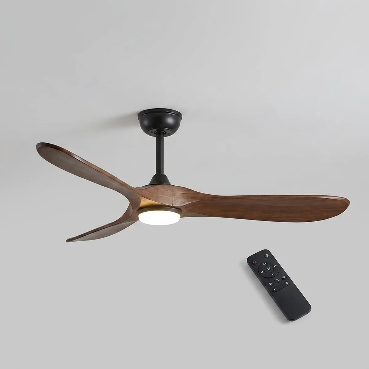Ventilador de Teto SmartWood 150W com Controle Remoto e LED 3 Tons